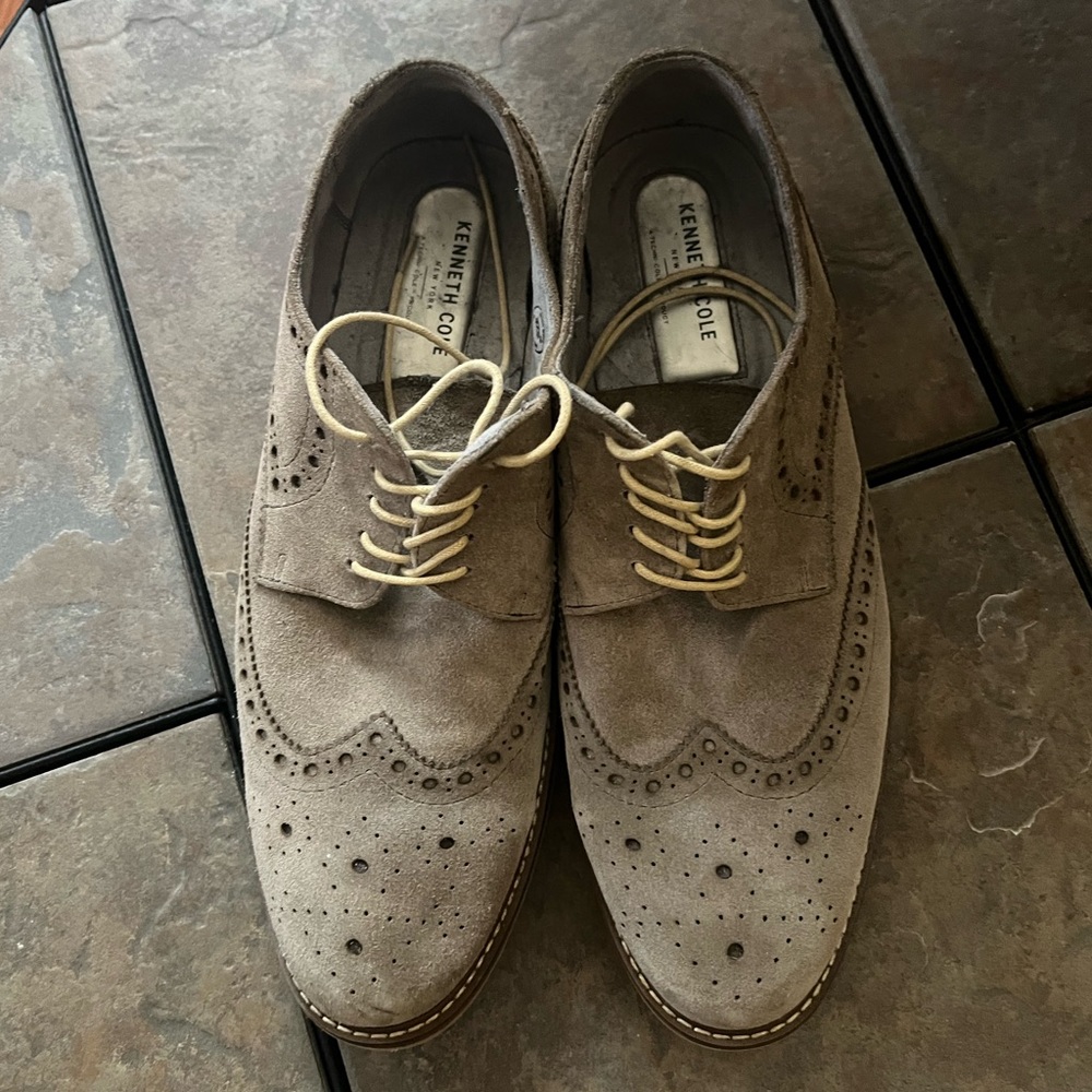 Kenneth Cole leather/suede taupe oxford